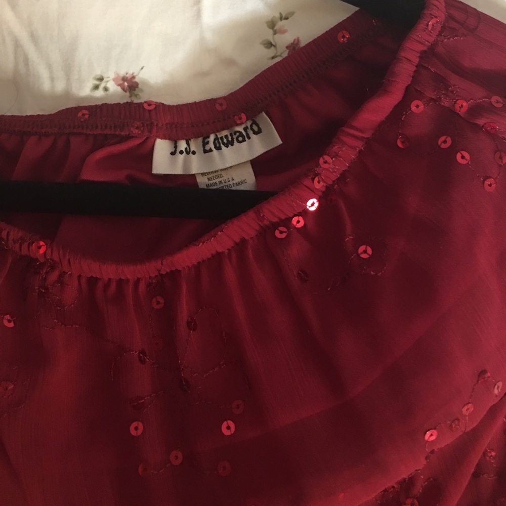 Sequined red skirt holiday parties or just Holiday